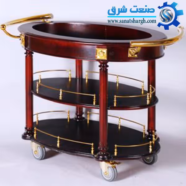 ترولی چوبی سرو میوه و نوشیدنی