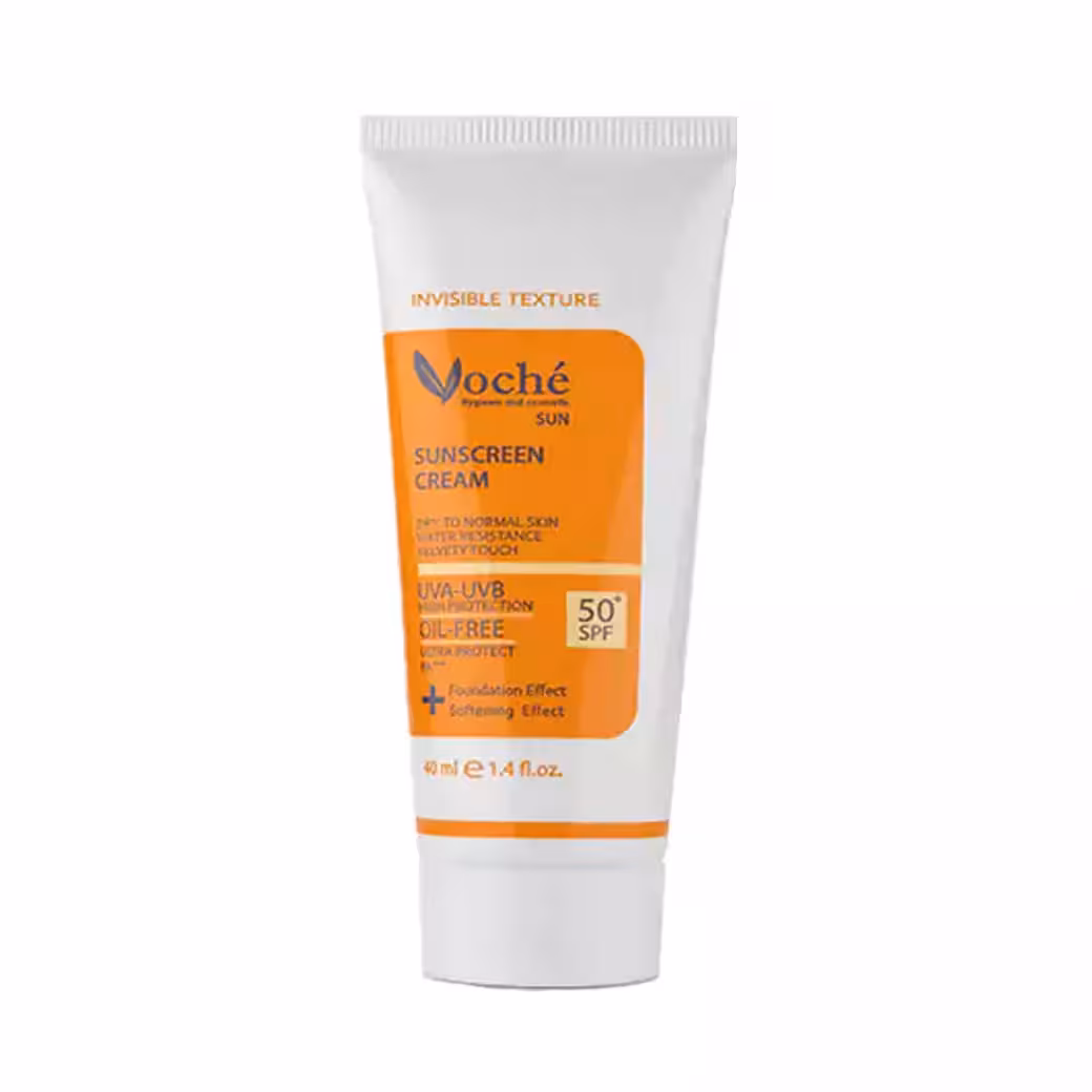 کرم ضد آفتاب وچه بدون رنگ مناسب پوست خشک و معمولی SPF50 حجم 40 میل