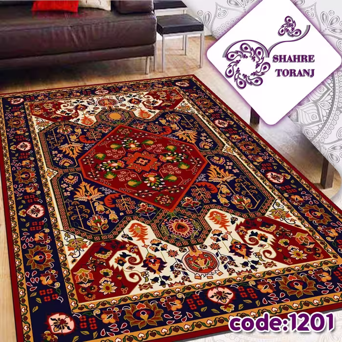 روفرشی دور کش و کشدار طرح فرش سنتی 4متری کد 1201