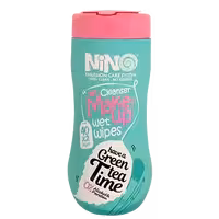 دستمال مرطوب پاک کننده آرایش چای سبز قوطی 40 عددی نینو