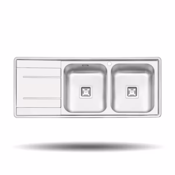 سینک ظرفشویی نیمه فانتزی توکار پرنیان استیل مدل PS 2214