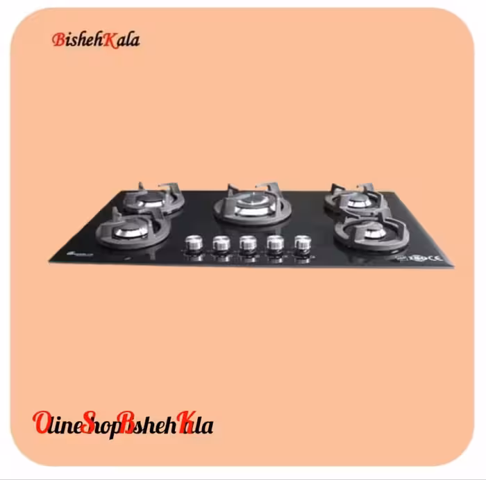 اجاق گاز صفحه ای آذرلوکس پنج شعله مدل GO5ML – C17B  کد(96)