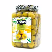 زیتون سبز بدون هسته با مغز سیر 1500 گرم لوراس