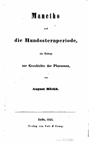 خرید و دانلود نسخه کامل کتاب Manetho und die Hundssternperiode, ein Beitrag zur Geschichte der Pharaonen