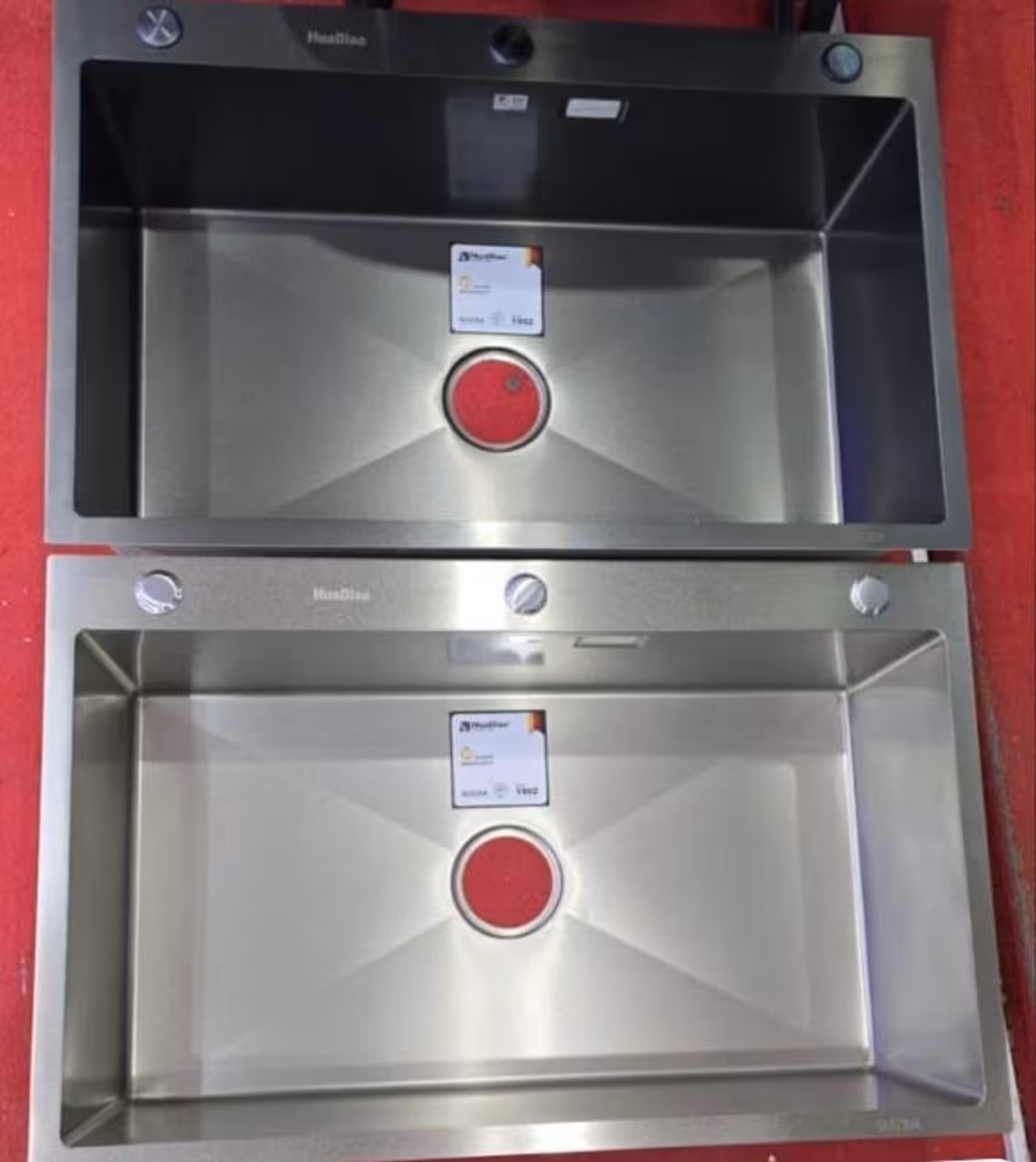 سینک ظرفشویی هوادیو تک لگن سایز 80 استیل دودی