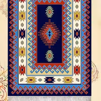 گلیم ماشینی کاشان طرح عشایری سرمه ای9متری(3.5در2.5)(هزینه ارسال باخریداروپس کرایه میباشد)