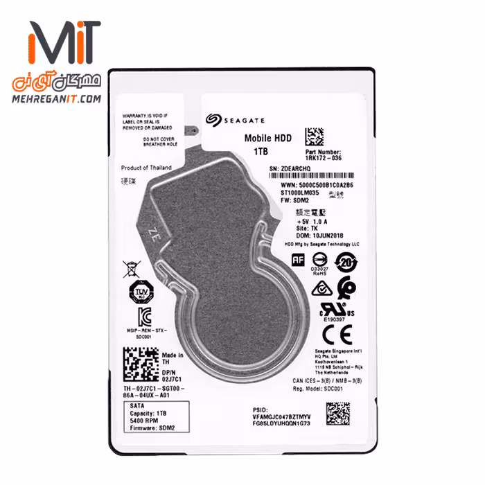 هارد دیسک نوت بوکی سیگیت ظرفیت 1 ترابایت