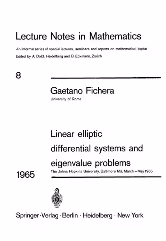 خرید و دانلود نسخه کامل کتاب Linear elliptic differential systems and eigenvalue problems