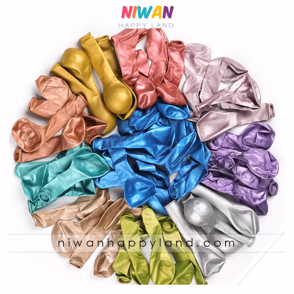 بادکنک کروم بسته 25 عددی رنگ جور