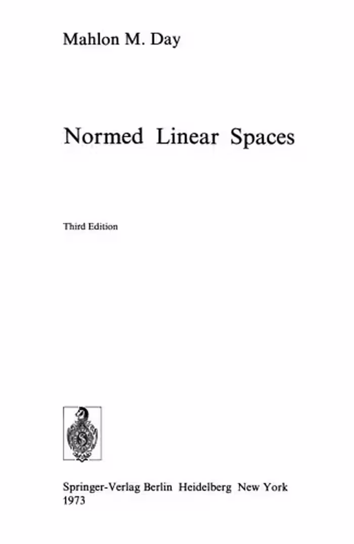 خرید و دانلود نسخه کامل کتاب Normed Linear Spaces, 3rd Edition (Ergebnisse der Mathematik und ihrer Grenzgebiete)