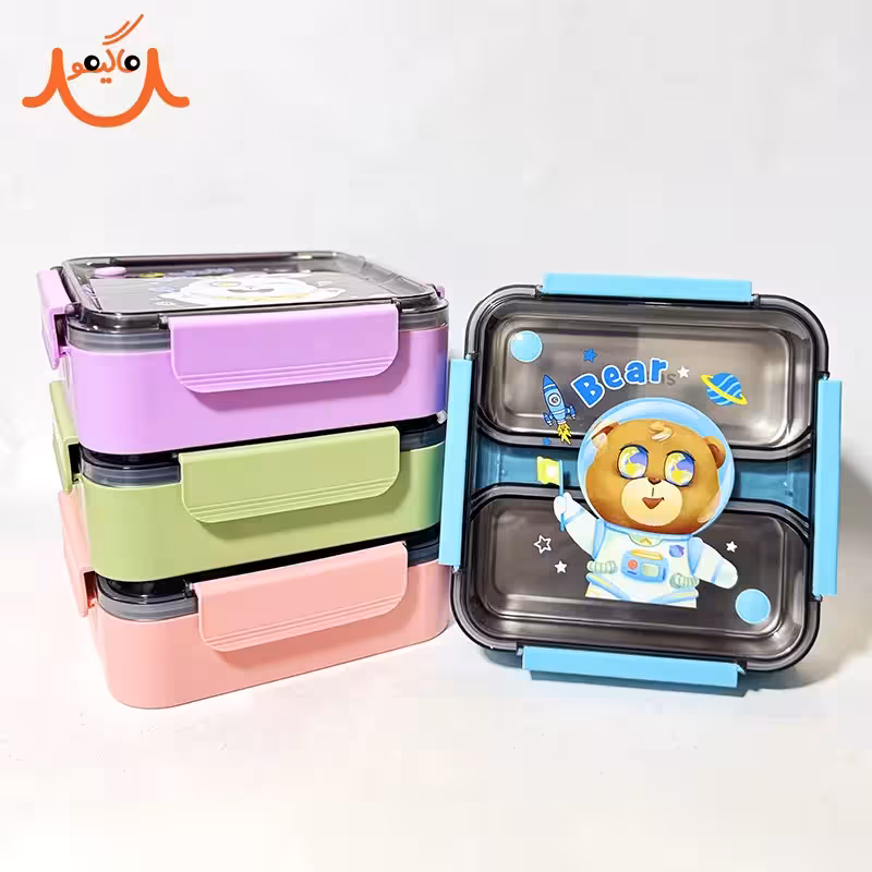 ظرف غذا داخل استیل واشر دار مربع