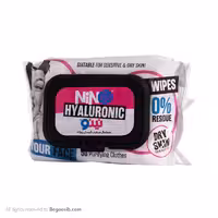 دستمال مرطوب پاک کننده آرایشی حاوی هیالورونیک اسید نینو 50 عددی