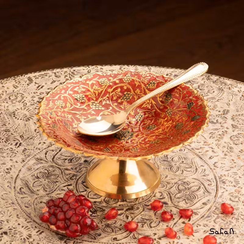 ست انار خوری برنجی میناکاری یلدا کد 01