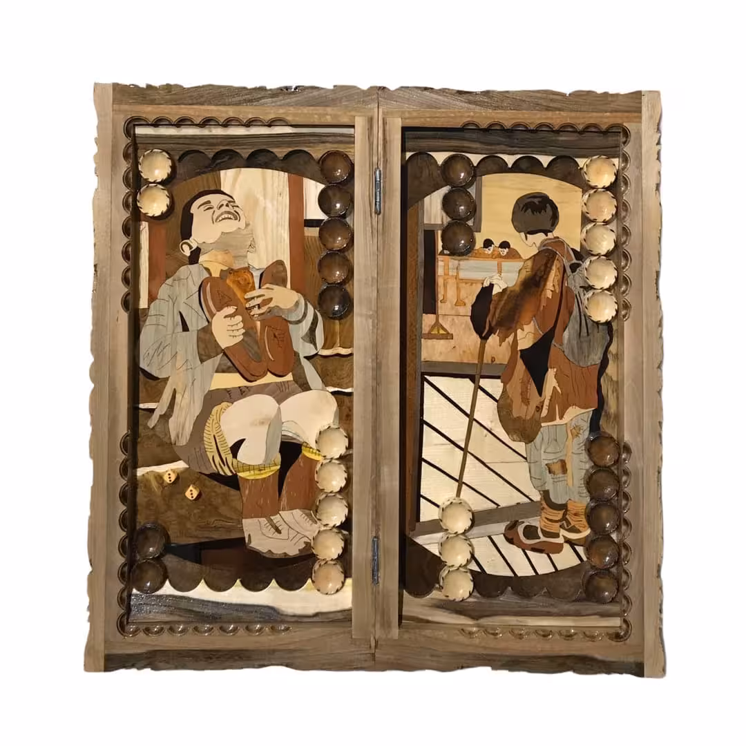 تخته نرد دور منبت طرح آدمک