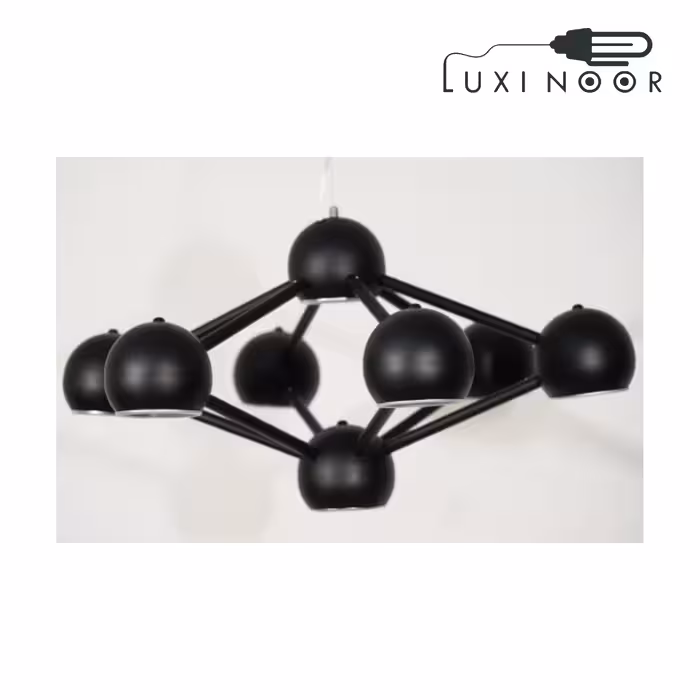 لوستر مدرن اویز مولکولی  هشت شعله آقای نور مدل EA-8