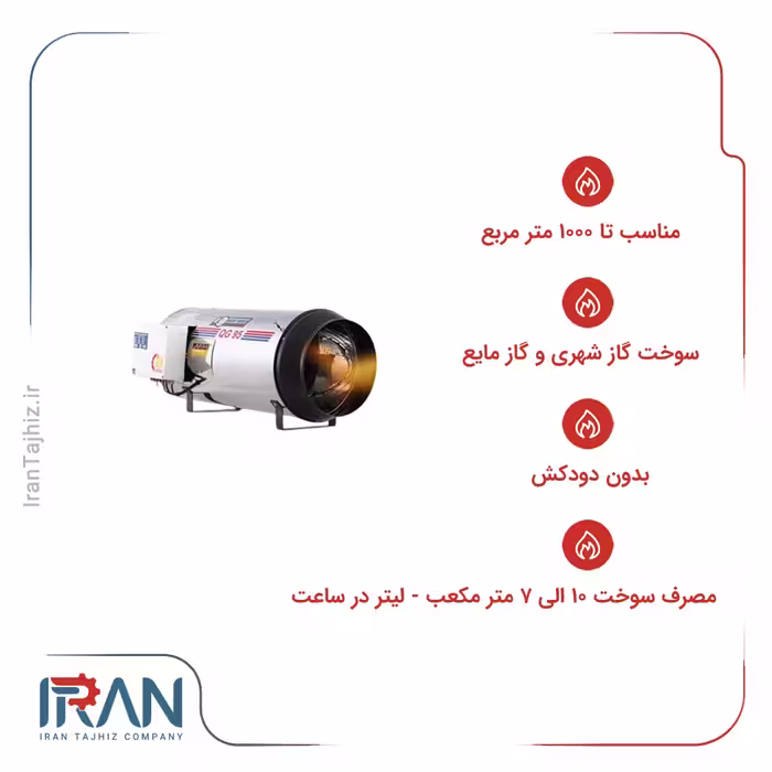 جت هیتر گازی نیرو تهویه البرز مدل QG-95
