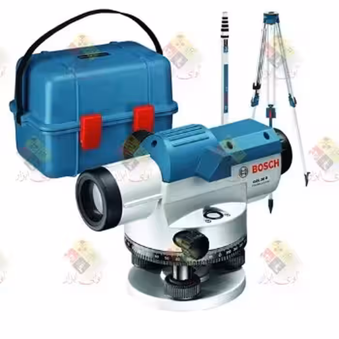 تراز و دوربین نقشه برداری بوش با سه پایه مدل GOL 26 D