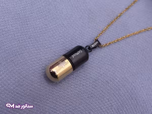گردنبند استیل طرح کپسولی SG2129