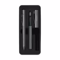 ست خودنویس روانویس فابر کاستل مدل Grip طوسی