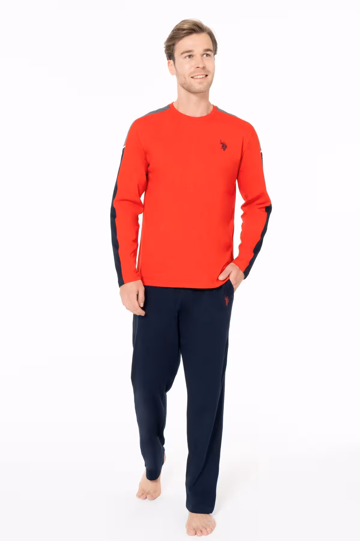 ست پیژامه مردانه U.S POLO ASSN. لباس خواب آستین بلند تنظیم شده U.S. Polo Assn.