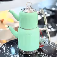 کتری قوری استیل نزاز سبز پاستیلی