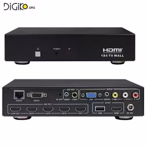 سوئیچ کنترلر ویدئو وال 4 پورت HDMI با کیفیت 1080p   ریموت (مارک فرانت)