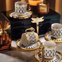 ست فنجان قهوه ترک 12 پارچه آریلدیز Aryıldız  مدل Dawn – سرو شیک و خاص برای 6 نفر با طراحی مدرن و الهام‌گرفته از طلوع