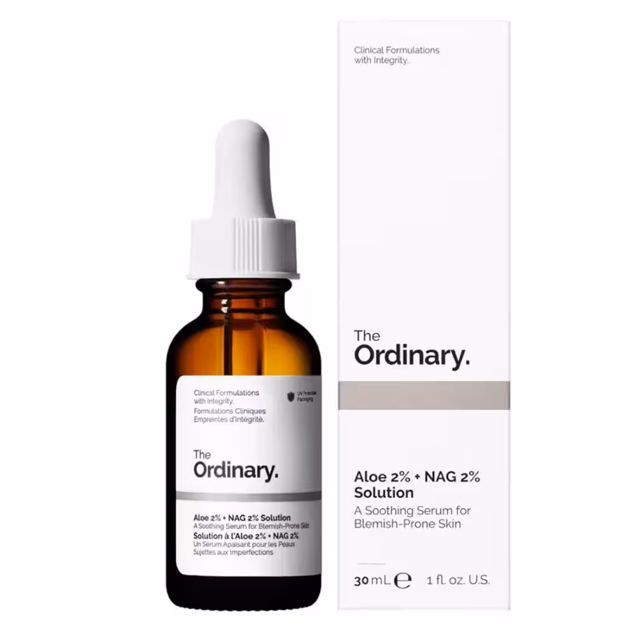 سرم تسکین دهنده و یکدست کننده پوست آلوئه ورا 2% و ناگ 2% اوردینری 30ml