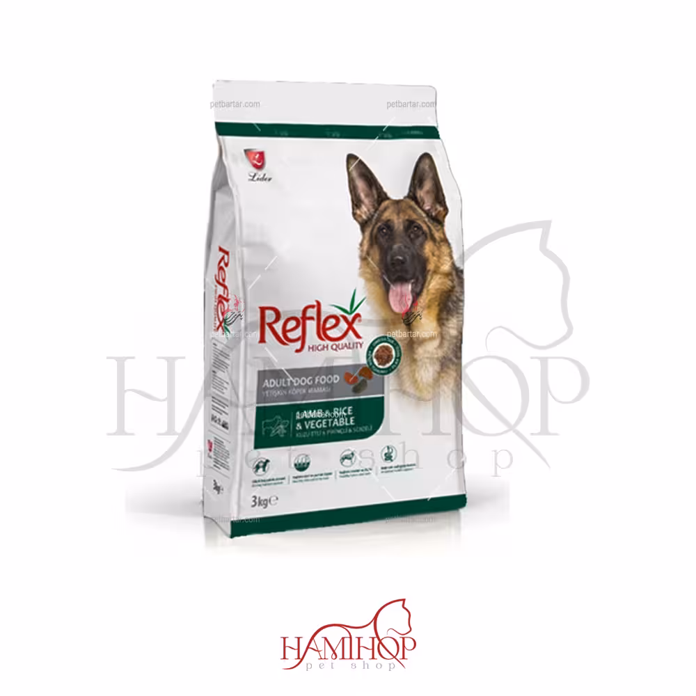 غذای خشک رفلکس سگ بالغ طعم گوشت بره ، برنج و سبزیجات ا Reflex Adult Dog Food with Lamb, Rice and Vegetables 15 kg