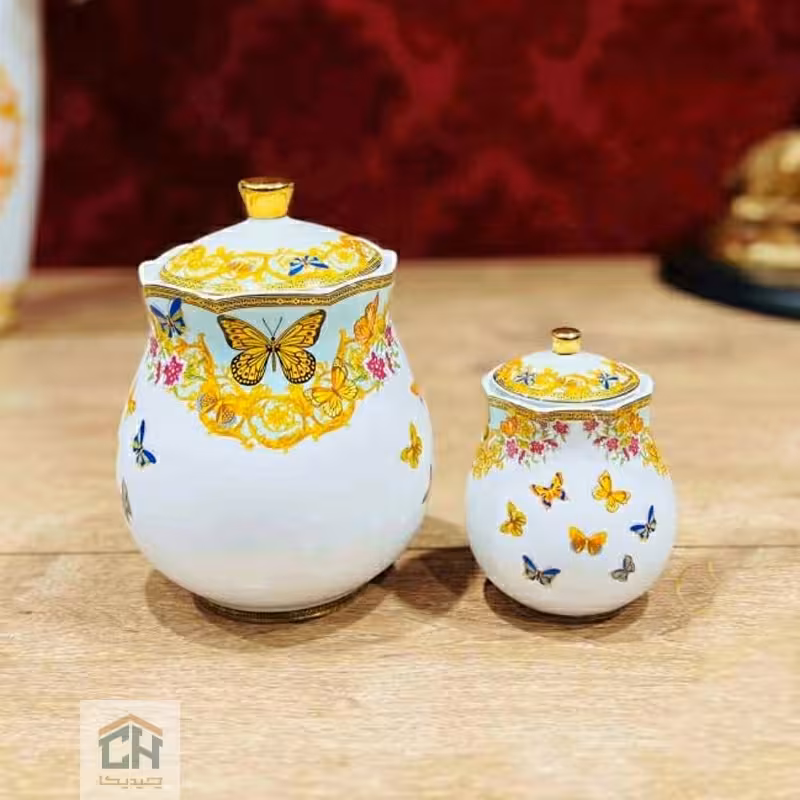 سرویس 14 پارچه پاسماوری چینی طرح پروانه آبی مدل R-55536