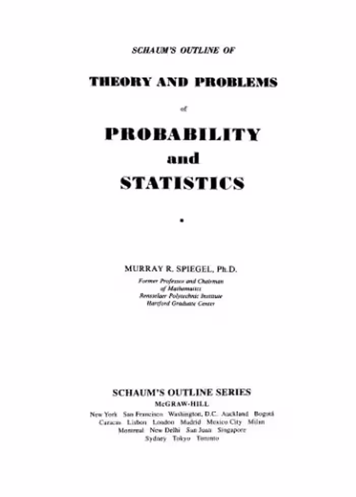 خرید و دانلود نسخه کامل کتاب Schaum's outline of theory and problems of probability and statistics