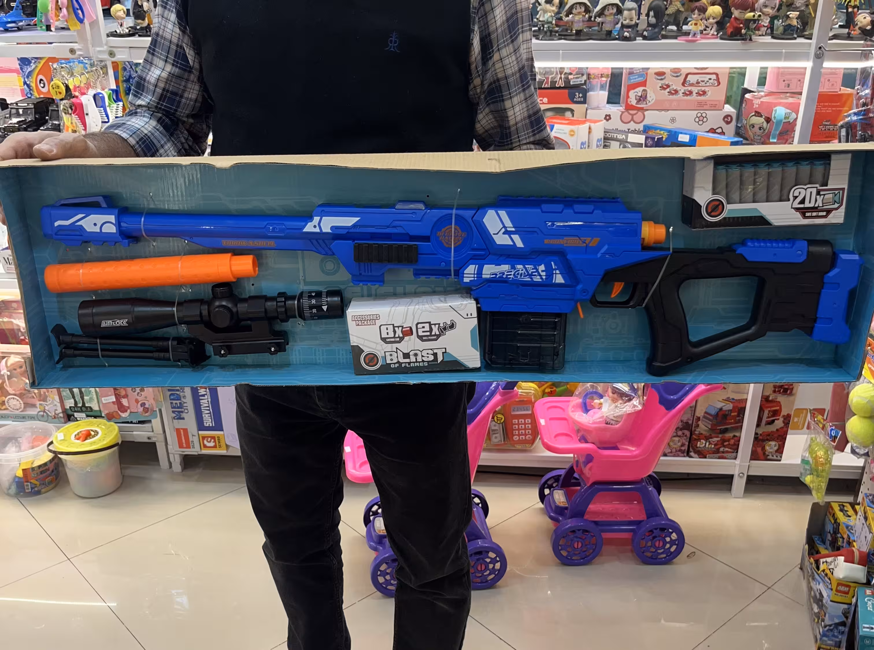 تفنگ اسباب بازی بزرگ پوکه پران Blast of flames