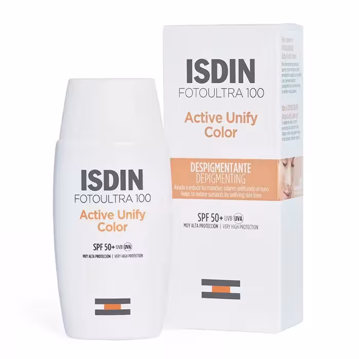 ضد آفتاب ضد لک اکتیو یونیفای ایزدین رنگیFoto Ultra 100 ISDIN Active Unify COLOR Fusion Fluid SPF 50