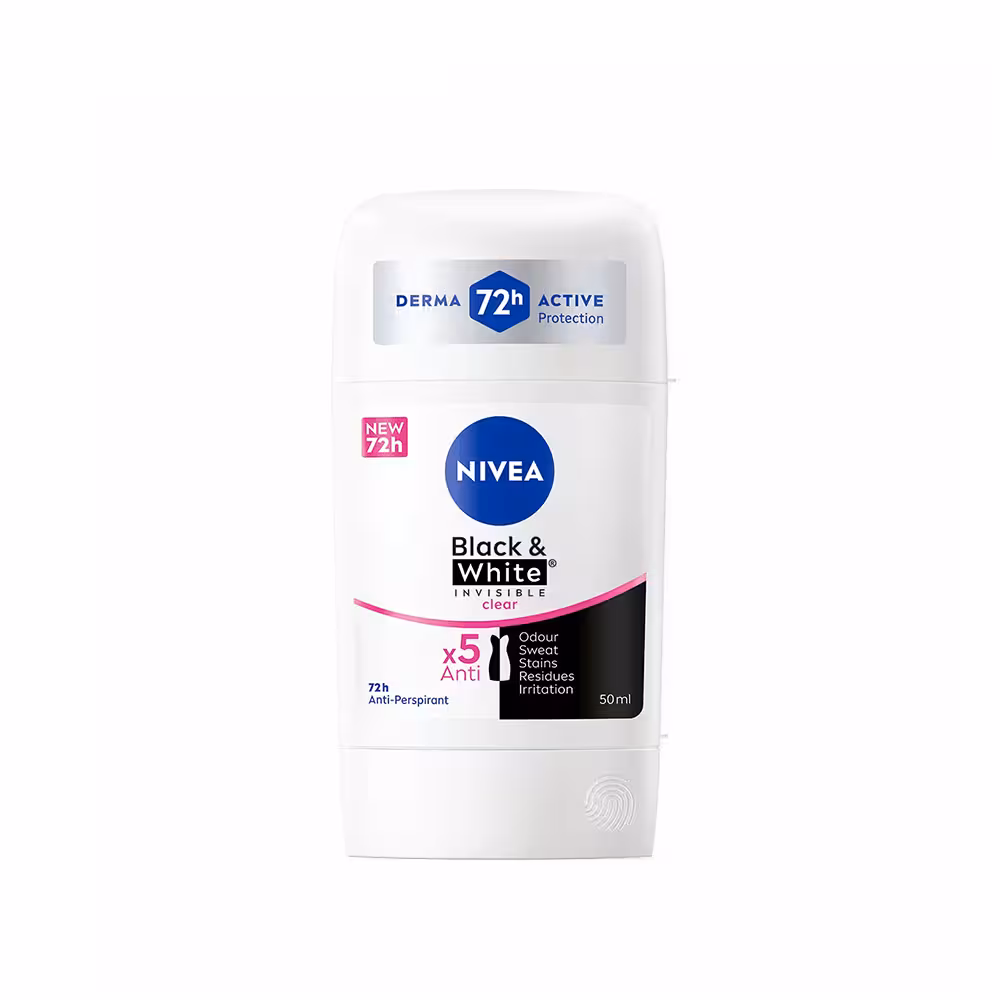 مام صابونی زنانه نیوا Nivea مدل Black and White Invisible clear حجم 50 میل