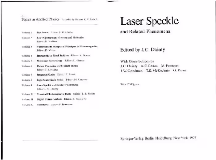 خرید و دانلود نسخه کامل کتاب Laser speckle and related phenomena
