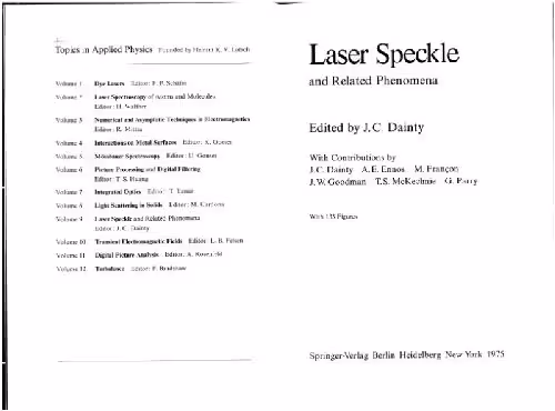 خرید و دانلود نسخه کامل کتاب Laser speckle and related phenomena