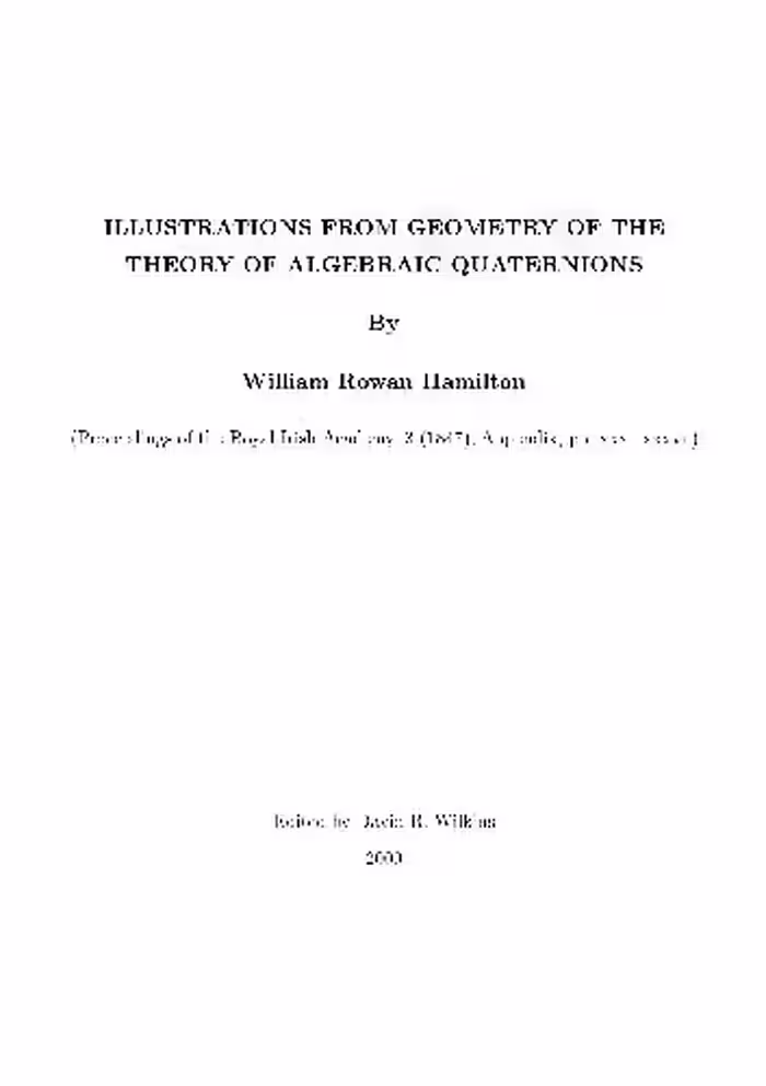 خرید و دانلود نسخه کامل کتاب Illustrations from Geometry of the Theory of Algebraic Quaternions