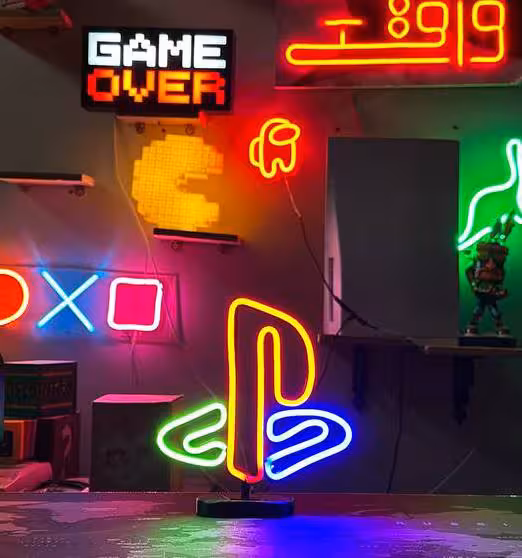 آیکون لایت نئونی فلکسی طرح پلی استیشن پایه دار