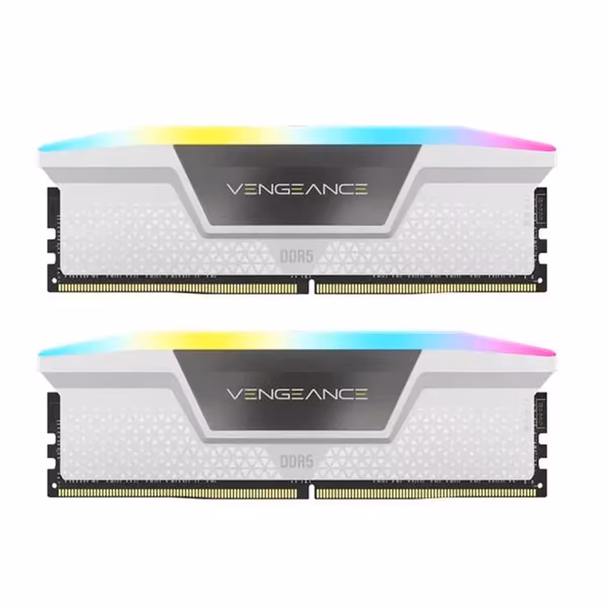 رم DDR5 دسکتاپ 32 گیگابایت 5200Mhz CL40 کورسیر مدل Vengance RGB White دو کاناله