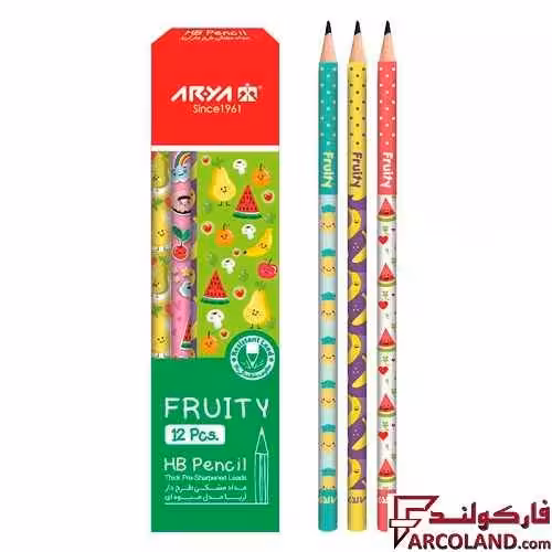 مداد مشکی طرح دار آریا مدل Arya 3048 بسته 12 عددی