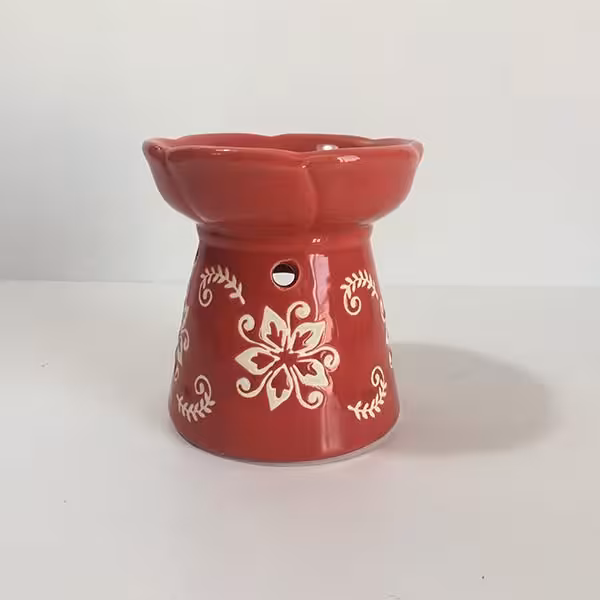 اسانس سوز نقشینه قرمز Red Flower Oil Burner