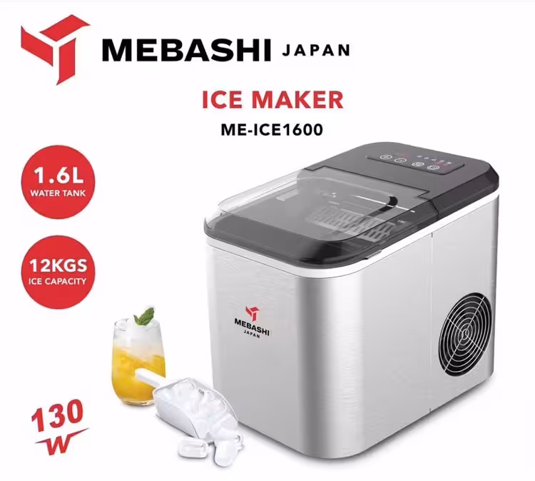 خرید یخ ساز مباشی مدل ME-ICE1600 | ظرفیت 12 کیلوگرم و توان 130 وات