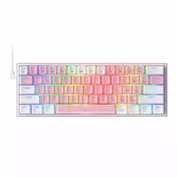 کیبورد مکانیکال گیمینگ ردراگون K617 FIZZ RGB Pink/White
