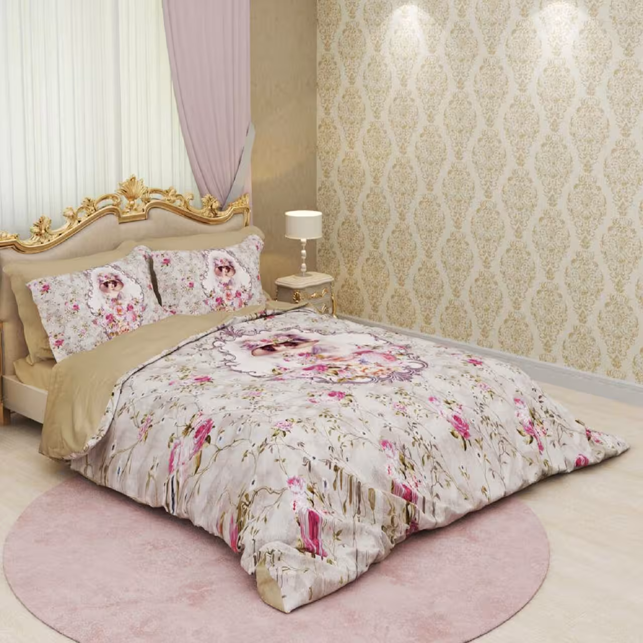 سرویس لحاف روتختی ترکسان کد D189 دو نفره 6 تکه