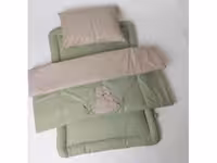 سرویس خواب دم دستی مسافرتی نوزادی(سایز 2)مجموعه 3 عددی تشک، لحاف و بالشت طرح خرس سبز  الا ELA