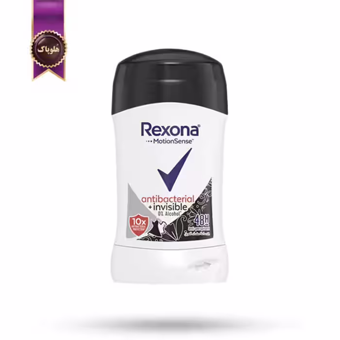 مام استیک ضدتعریق رکسونا Rexona با خاصیت ضدباکتری و فرمول ضدلک Invisible Antibacterial حجم 40 میلی لیتر (اورجینال)