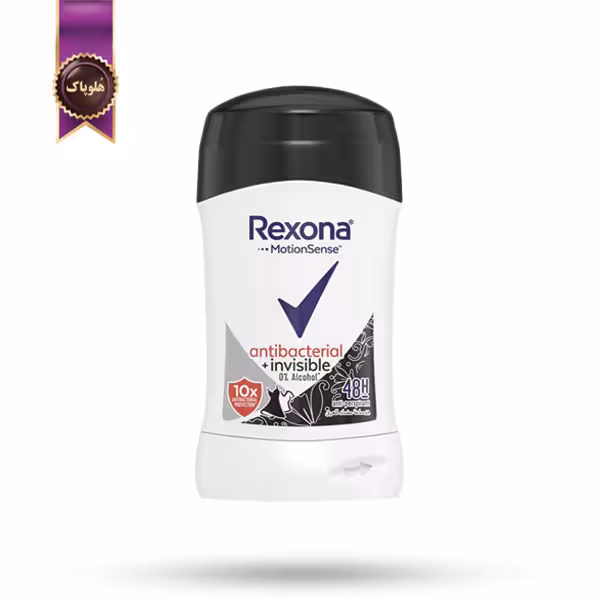 مام استیک ضدتعریق رکسونا Rexona با خاصیت ضدباکتری و فرمول ضدلک Invisible Antibacterial حجم 40 میلی لیتر (اورجینال)