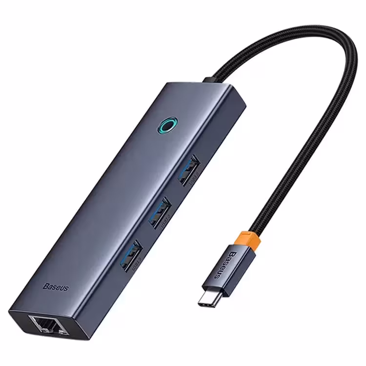 هاب 6 پورت Type-C به USB3.0 ،LAN ،Type-C ،و HDMI بیسوس مدل BASEUS B00052807813