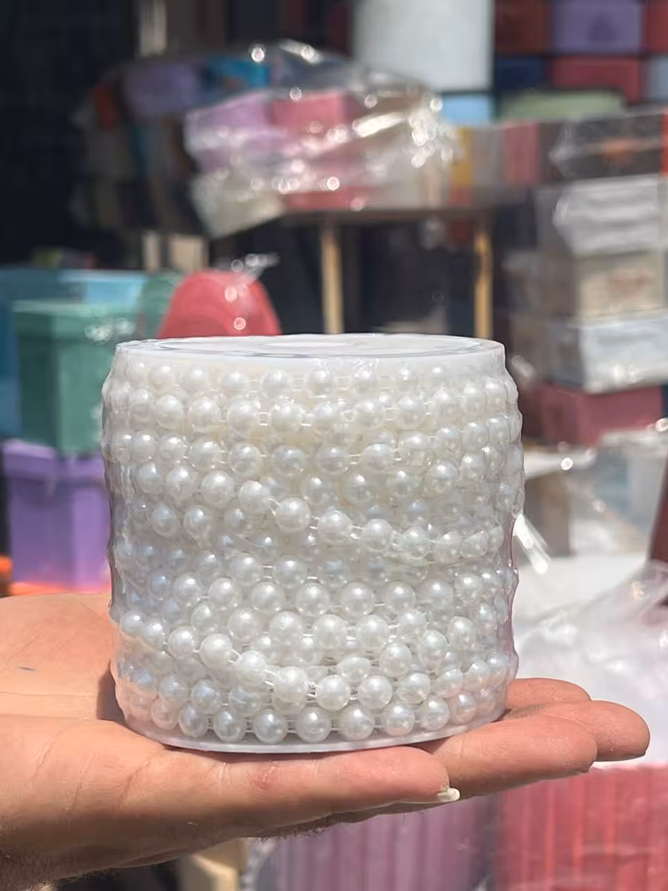 ریسه مروارید سفید صدفی 25یاردی(23متری)