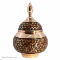 قندان مس و خاتم اصفهان سایز 20 کد MJ-82